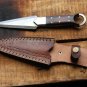 HANDMADE DAMASCUS STEEL 10" HUNTING KNIFE, DAGGER KNIFE WITH MICARTA HANDLE