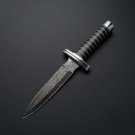 CUSTOM HANDMADE DAMASCUS STEEL 12" DAGGER KNIFE, HUNTING KNIFE WITH HORN HANDLE
