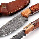 CUSTOM HANDMADE DAMASCUS STEEL 9" HUNTING KNIFE, SKINNER KNIFE, BUSHCRAFT KNIFE