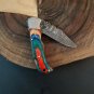 CUSTOM HANDMADE DAMASCUS STEEL 8.0" FOLDING KNIFE, POCKET KNIFE, BUSHCRAFT KNIFE