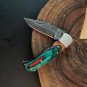 CUSTOM HANDMADE DAMASCUS STEEL 8.0" FOLDING KNIFE, POCKET KNIFE, BUSHCRAFT KNIFE