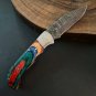 CUSTOM HANDMADE DAMASCUS STEEL 8.0" FOLDING KNIFE, POCKET KNIFE, BUSHCRAFT KNIFE