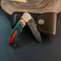 CUSTOM HANDMADE DAMASCUS STEEL 8.0" FOLDING KNIFE, POCKET KNIFE, BUSHCRAFT KNIFE