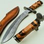 CUSTOM HANDMADE DAMASCUS STEEL 14" HUNTING KUKRI KNIFE, BUSHCRAFT, OUTDOOR KNIFE