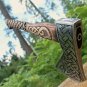 CUSTOM HANDMADE CARBON STEEL 15" AXE/HATCHET, ROSE WOOD HANDLE