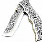 HAND ENGRAVED D2 STEEL 8.0" FOLDING POCKET KNIFE, SKINNER KNIFE, EDC KNIFE, GIFT