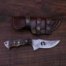 CUSTOM HANDMADE DAMASCUS STEEL 10" SKINNERKNIFE, WIRE CUT BLADE KNIFE, EDC KNIFE