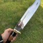2 CUSTOM HANDMADE D2 STEEL HUNTING BOWIE KNIFE, WITH WOOD AND LEATHER HANDLE