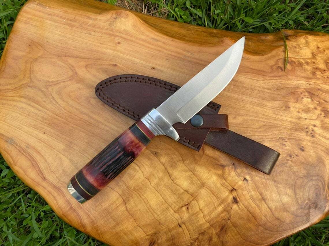 CUSTOM HANDMADE D2 STEEL 8.5" HUNTING KNIFE, SKINNER KNIFE, TACTICAL KNIFE, EDC