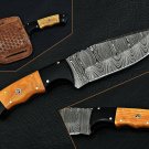 CUSTOM HANDMADE DAMASCUS STEEL 9" HUNTING KNIFE, SKINNER KNIFE, TACTICAL KNIFE