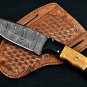 CUSTOM HANDMADE DAMASCUS STEEL 9" HUNTING KNIFE, SKINNER KNIFE, TACTICAL KNIFE