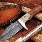 CUSTOM HANDMADE DAMASCUS STEEL 8.5" HUNTING KNIFE, SKINNER KNIFE, BUSHCRAFT EDC