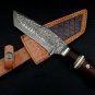 HANDMADE DAMASCUS STEEL 10" HUNTING KNIFE, SKINNER KNIFE, TRADITIONAL KNIFE, EDC