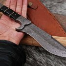 CUSTOM HANDMADE DAMASCUS STEEL 12" HUNTING KNIFE, KUKRI KNIFE, OUTDOOR KNIFE,EDC