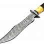 CUSTOM HANDMADE DAMASCUS STEEL 15" HUNTING KNIFE, BOWIE KNIFE, OUTDOOR KNIFE EDC