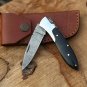 HANDMADE DAMASCUS STEEL 7.0" POCKET/FOLDING KNIFE, SKINNER KNIFE, HORN HANDLE