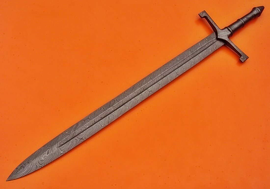 CUSTOM HANDMADE DAMASCUS STEEL 32" DAMASCUS SWORD, SWORD ART, EDC SWORD TACTICAL