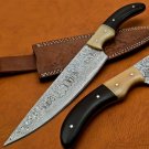 CUSTOM HANDMADE DAMASCUS STEEL 14" CHEF KNIFE, SKINNER KNIFE, KITCHEN KNIFE, EDC