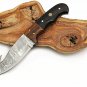 CUSTOM HANDMADE DAMASCUS STEEL 8.0" HUNTING KNIFE, GUT HOOK KNIFE, SKINNER KNIFE