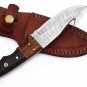 CUSTOM HANDMADE DAMASCUS STEEL 8.0" HUNTING KNIFE, GUT HOOK KNIFE, SKINNER KNIFE
