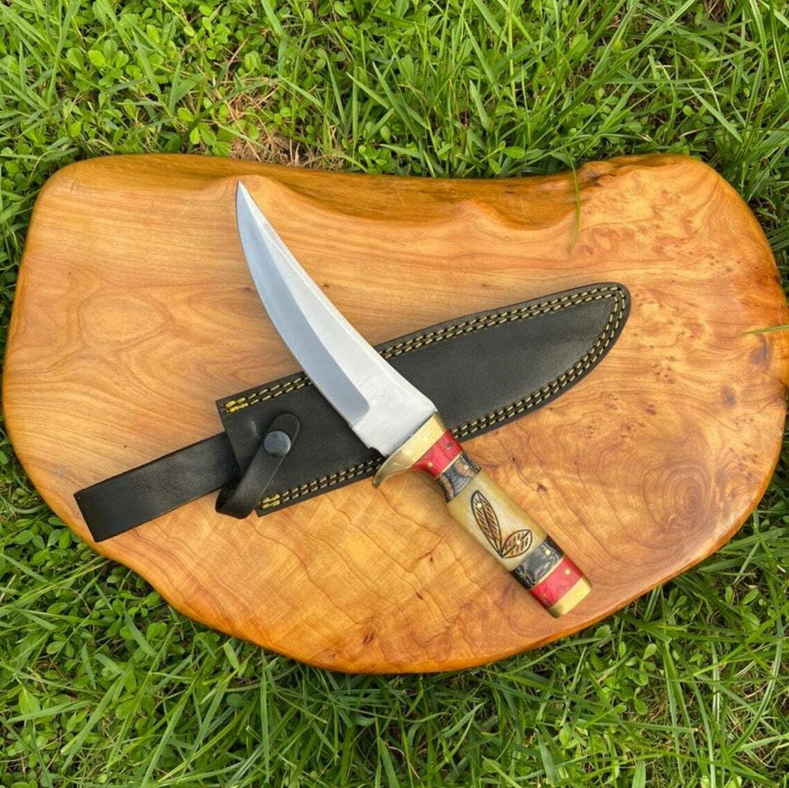CUSTOM HANDMADE D2 STEEL 10" HUNTING KNIFE, SKINNER KNIFE, TACTICAL KNIFE, EDC