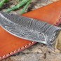 CUSTOM HANDMADE DAMASCUS STEEL 8.0" HUNTING KNIFE, SKINNER KNIFE, BUSHCRAFT EDC