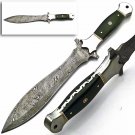 CUSTOM HANDMADE DAMASCUS STEEL 15" HUNTING KNIFE, SKINNER KNIFE, DAGGER KNIFE