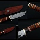 HANDMADE DAMASCUS STEEL 11" HUNTING KNIFE, SKINNER KNIFE, TRADITIONAL KNIFE EDC