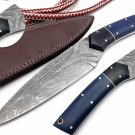 CUSTOM HANDMADE DAMASCUS STEEL 11" HUNTING KNIFE, SKINNER KNIFE, KNIFE BLOCK EDC