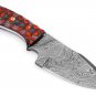 CUSTOM HANDMADE DAMASCUS STEEL 8.0" BUSHCRAFT KNIFE, SKINNER KNIFE, OUTDOOR EDC