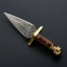 CUSTOM HANDMADE DAMASCUS STEEL 10" HUNTING KNIFE, SKINNER KNIFE,WITH WOOD HANDLE