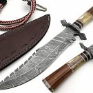 CUSTOM HANDMADE DAMASCUS STEEL 15.5" HUNTING KNIFE, BOWIE KNIFE, SURVIVAL KNIFE