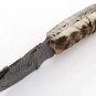 CUSTOM HANDMADE DAMASCUS STEEL 8" HUNTING KNIFE, GUT-HOOK KNIFE, OUTDOOR KNIFE