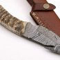 CUSTOM HANDMADE DAMASCUS STEEL 8" HUNTING KNIFE, GUT-HOOK KNIFE, OUTDOOR KNIFE