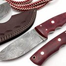 HANDMADE DAMASCUS STEEL 7.5" HUNTING KNIFE, SKINNER KNIFE, HUNTING KNIFE SET EDC