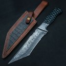 CUSTOM HANDMADE DAMASCUS STEEL 12" HUNTING KNIFE, TENTO KNIFE, SURVIVAL TOOLS
