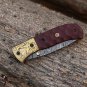 A Beautiful Custom Handmade Damascus Steel 7.5â inches Folding Knife