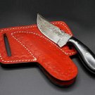 Handmade Damascus steel skinner knife Hunting Knife with Horn handle