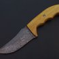 Handmade Damascus steel skinner knife Outdoor Hunting Knife With Sheath, Wood Handle