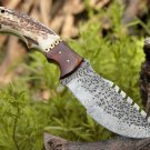 Handmade Damascus steel Tracker knife Hunting Knife With Sheath, Stag Handle