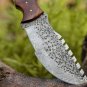 Handmade Damascus steel Tracker knife Hunting Knife With Sheath, Stag Handle