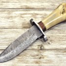 Handmade Damascus steel Bowie knife Hunting Knife With Sheath, Bone Handle