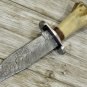 Handmade Damascus steel Bowie knife Hunting Knife With Sheath, Bone Handle