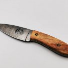 8.0" CUSTOM HAND MADE DAMASCUS STEEL SKINNER KNIFE OLIVEWOOD HANDLE W/SHEATH