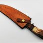 13" CUSTOM HAND MADE DAMASCUS STEEL HUNTING KNIFE ROSEWOOD HANDLE W/SHEATH