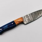 9.0" CUSTOM HAND MADE DAMASCUS STEEL SKINNER KNIFE PAKKA WOOD HANDLE W/SHEATH