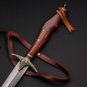 custom handmade Damascus steel dagger hunting knife wood handle gift for him groomsmen gift