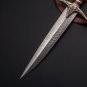custom handmade Damascus steel dagger hunting knife wood handle gift for him groomsmen gift