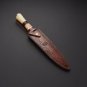custom handmade Damascus steel dagger hunting knife camel bone & olive wood handle gift for him