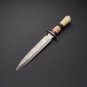 custom handmade Damascus steel dagger hunting knife camel bone & olive wood handle gift for him